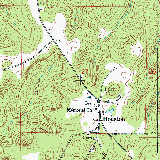 Topographic Map of Bailey Cemetery, AL