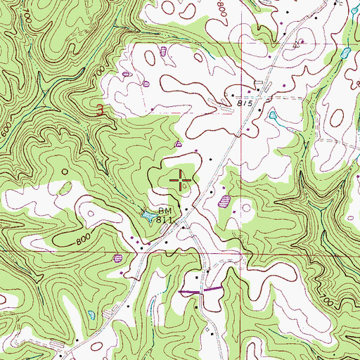 Topographic Map of Bates Cemetery, AL