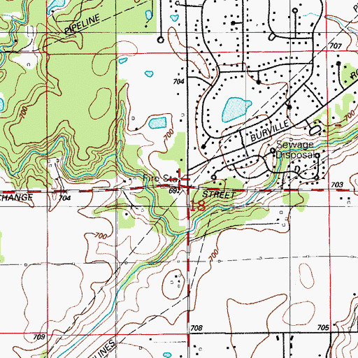 Topographic Map of Crete Township Fire Protection District Station 2, IL