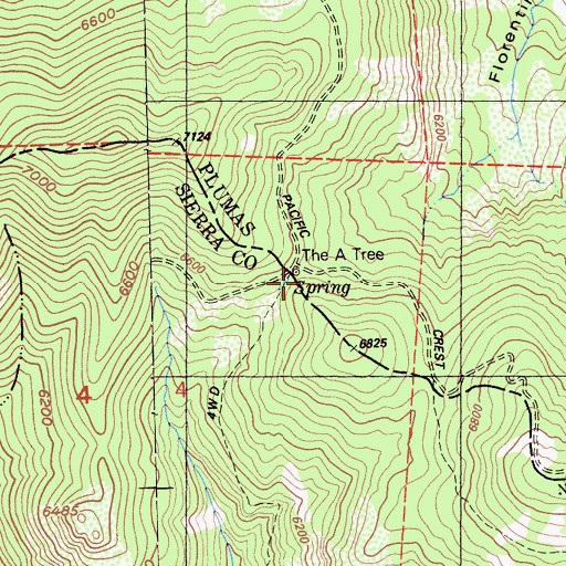 Topographic Map of The A-Tree, CA