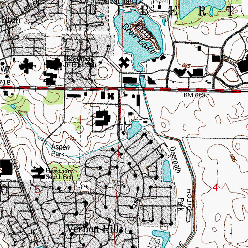 Topographic Map of Countryside Fire Department Station 2, IL
