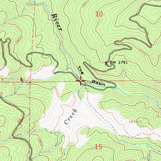 Topographic Map of The Basin, CA