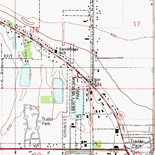 Topographic Map of Lynwood Volunteer Fire Department, IL