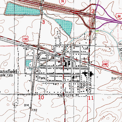 Topographic Map of Northern Piatt County Fire Protection District, IL