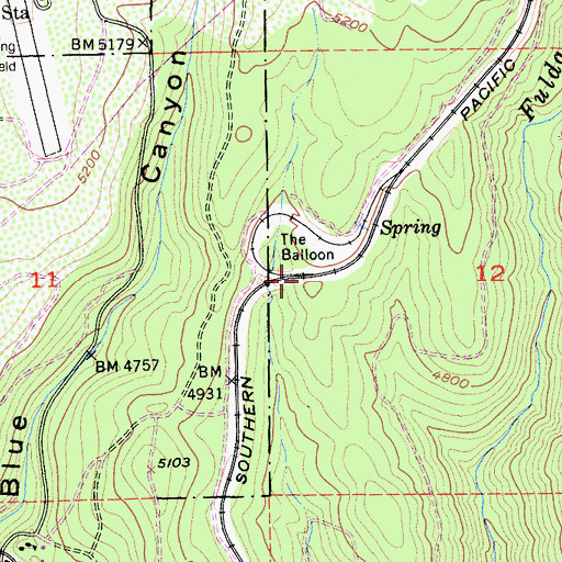 Topographic Map of The Balloon, CA