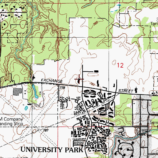 Topographic Map of University Park Fire Department Station 1, IL