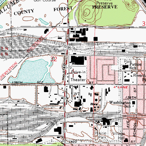 Topographic Map of Riverdale Fire Department, IL