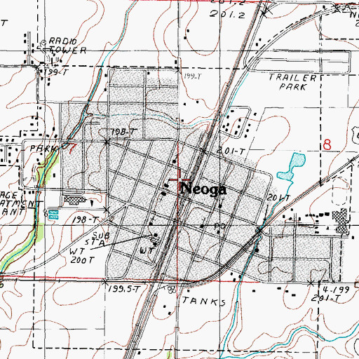 Topographic Map of Neoga Fire Protection District, IL