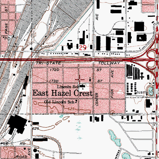 Topographic Map of East Hazel Crest Fire Department Station 1, IL