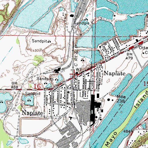 Topographic Map of Naplate Fire Department, IL