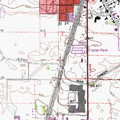 Topographic Map of Kankakee Township Fire Protection District Station 1, IL