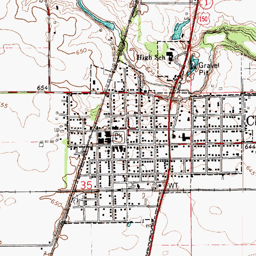 Topographic Map of Chrisman Fire Protection District, IL