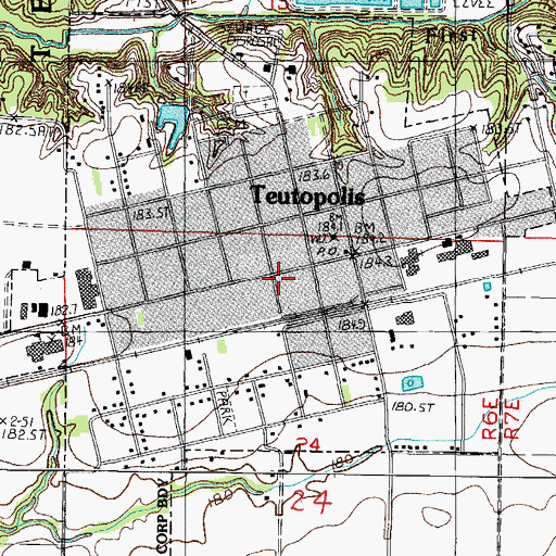 Topographic Map of Teutopolis Fire Protection District, IL