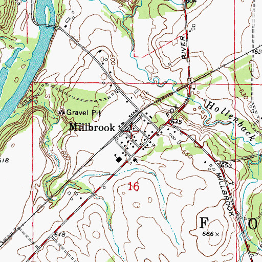 Topographic Map of Little Rock Fox Fire Department Station 2 Millbrook, IL