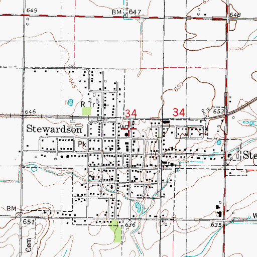 Topographic Map of Stewardson Fire and Ambulance Protection District, IL