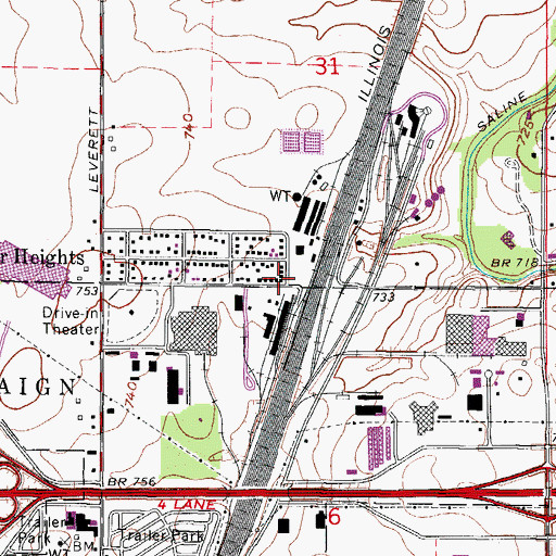 Topographic Map of Eastern Prairie Fire Protection District, IL