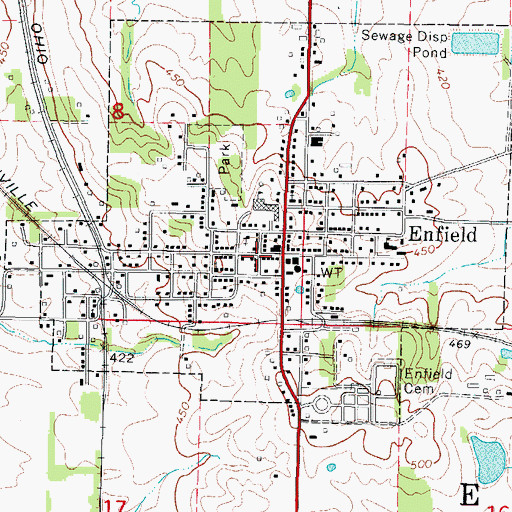 Topographic Map of Enfield Fire Department, IL