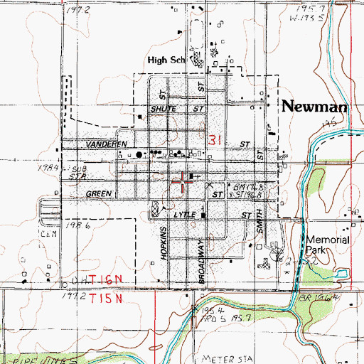 Topographic Map of Newman Community Fire Protection District, IL