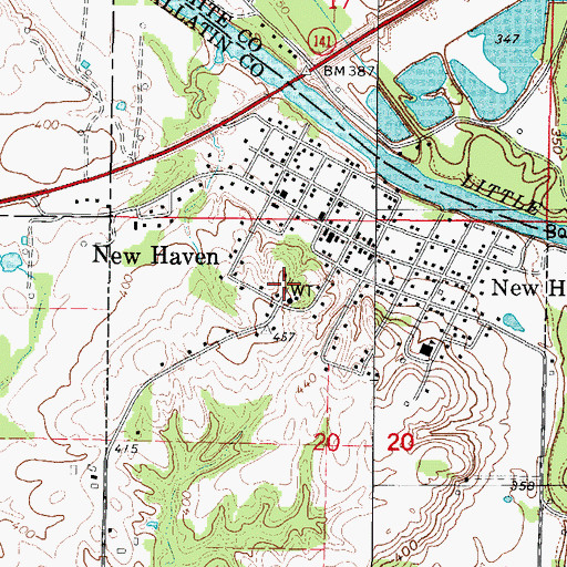 Topographic Map of New Haven Fire Department, IL