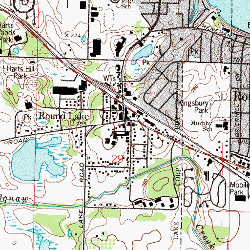 Topographic Map of Greater Round Lake Fire Protection District Station 1, IL