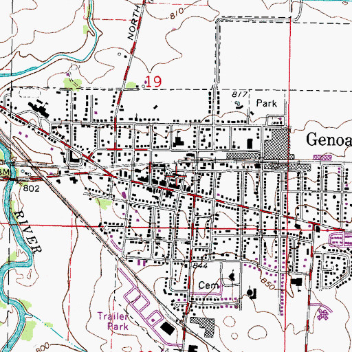 Topographic Map of Genoa - Kingston Ambulance, IL