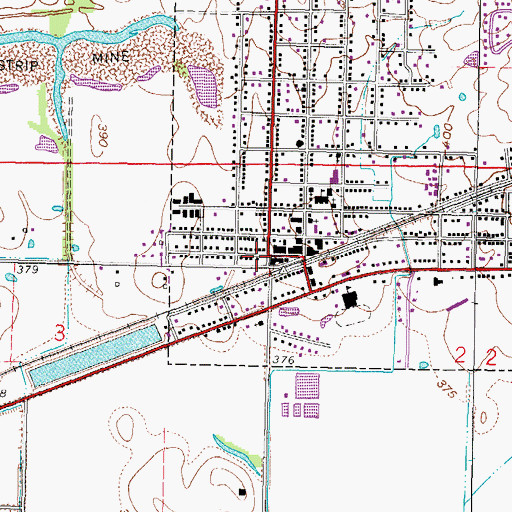 Topographic Map of Carrier Mills Fire Department, IL