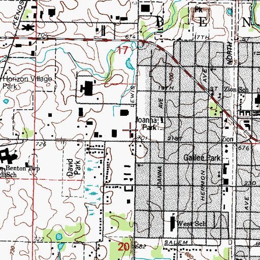 Topographic Map of Zion Fire and Rescue Department Station 2, IL