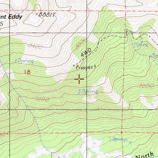 Topographic Map of The Eddys, CA