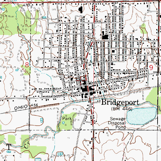Topographic Map of Bridgeport Fire Protection District Station 1, IL