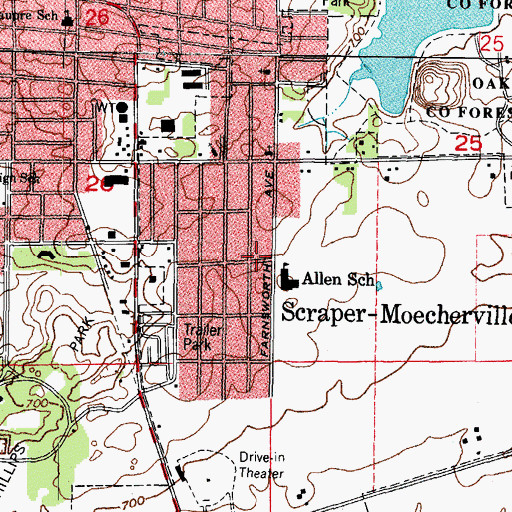 Topographic Map of Aurora Township Fire Protection District Station 1, IL