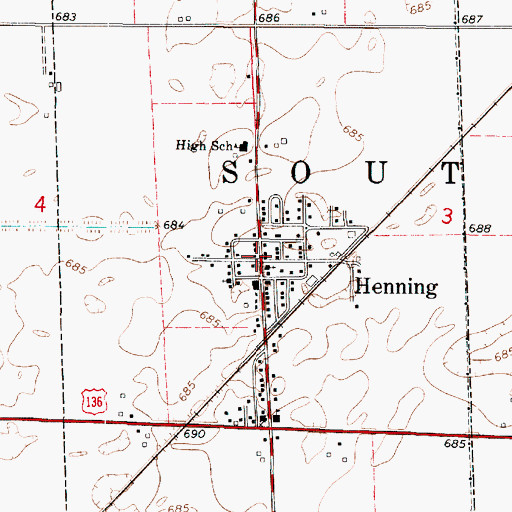 Topographic Map of Bismarck Community Fire Protection District, IL