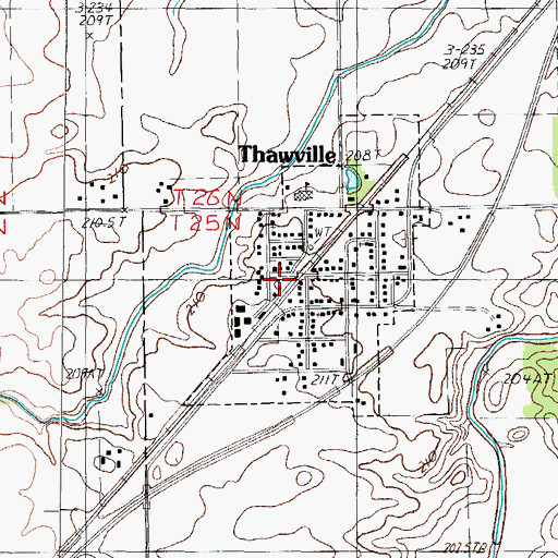 Topographic Map of Iroquois - Ford Fire Protection District, IL