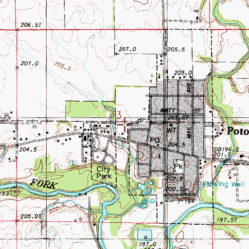 Topographic Map of Bluegrass Fire Protection District, IL
