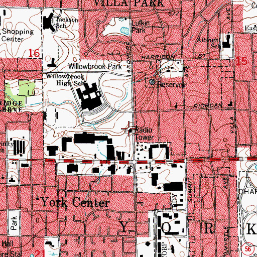 Topographic Map of Villa Park Fire Department Station 81, IL