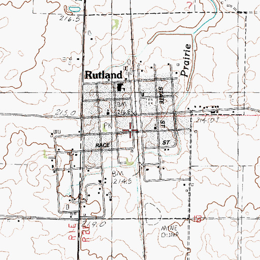 Topographic Map of Rutland Fire Protection District, IL