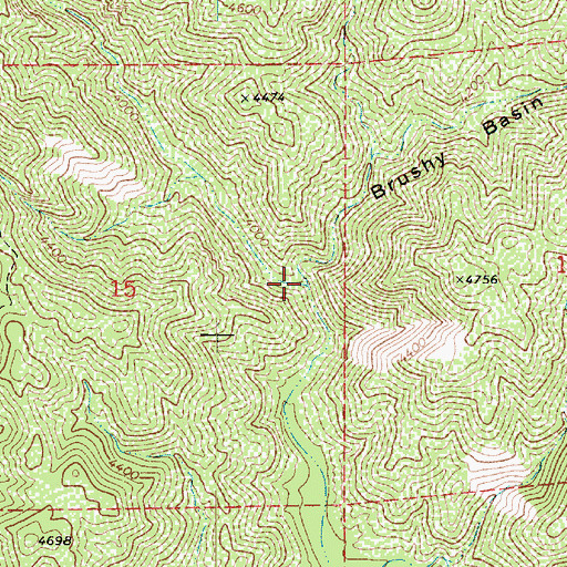 Topographic Map of Brushy Basin Canyon, AZ