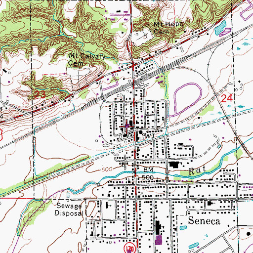 Topographic Map of Seneca Volunteer Fire Department, IL