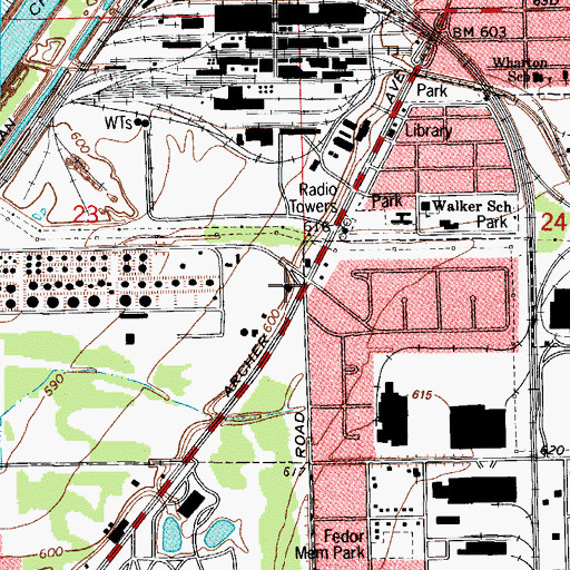 Topographic Map of Bedford Park Fire Department Station 1, IL