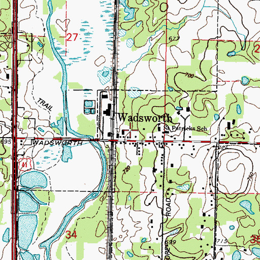 Topographic Map of Newport Volunteer Fire Department, IL