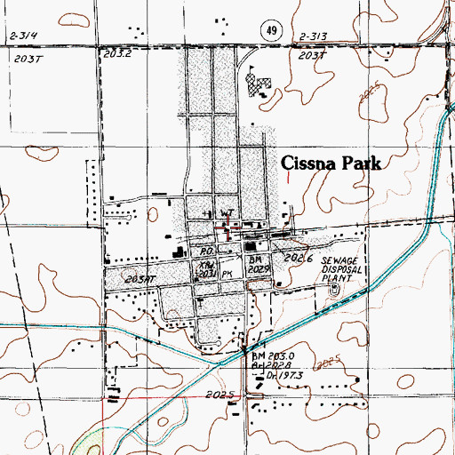 Topographic Map of Cissna Park Fire Protection District, IL