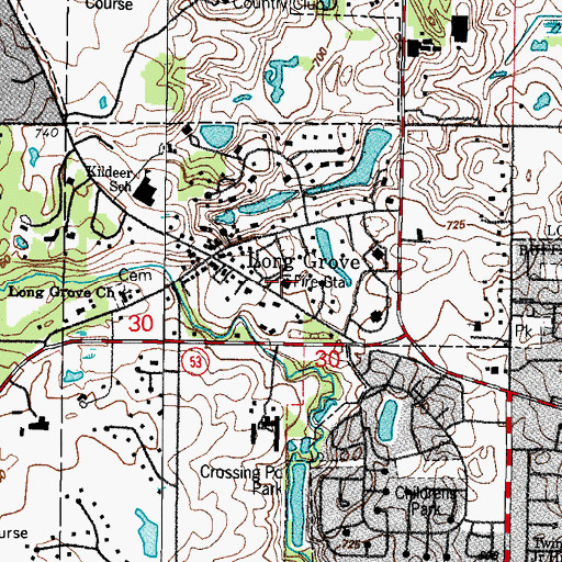 Topographic Map of Long Grove Fire Protection District - Station 55, IL