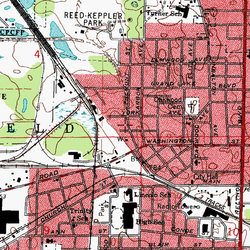 Topographic Map of West Chicago Fire Protection District Station 1, IL