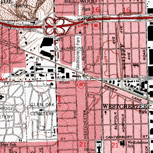 Topographic Map of Westchester Fire Department Station 25, IL