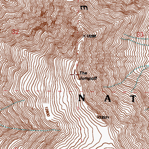 Topographic Map of The Jumpoff, CA
