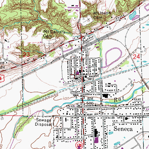 Topographic Map of Seneca Ambulance Service, IL