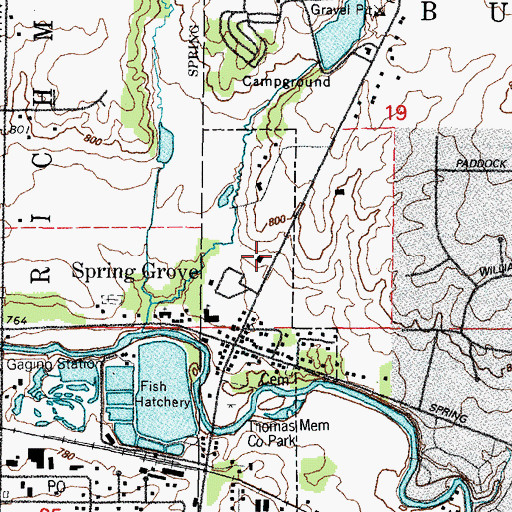 Topographic Map of Spring Grove Fire Protection District, IL