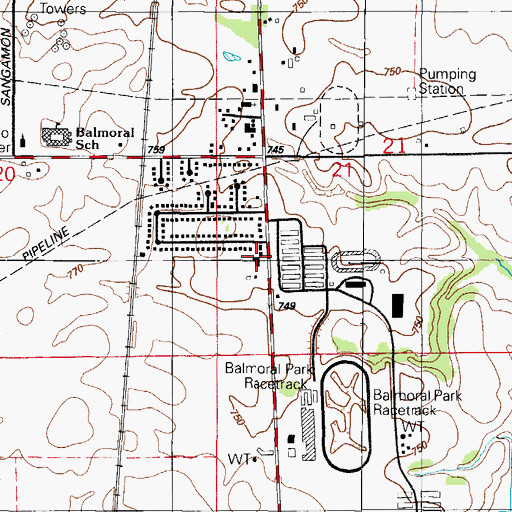 Topographic Map of Crete Township Fire Protection District Station 3, IL