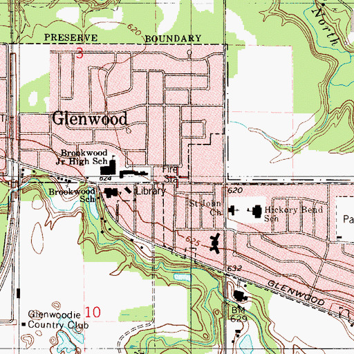 Topographic Map of Glenwood Fire Department Station 1, IL