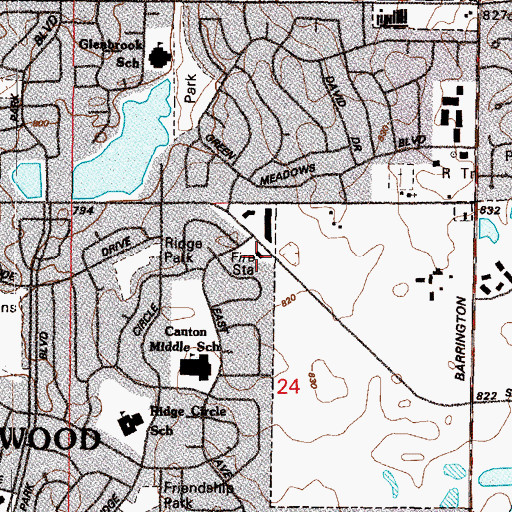 Topographic Map of Streamwood Fire Department Station 3, IL
