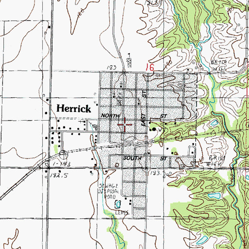 Topographic Map of Herrick Fire Department, IL